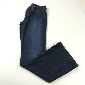 Banana Republic Flare Leg Jeans Dark Blue Denim Stretch Pockets Womens Size 28